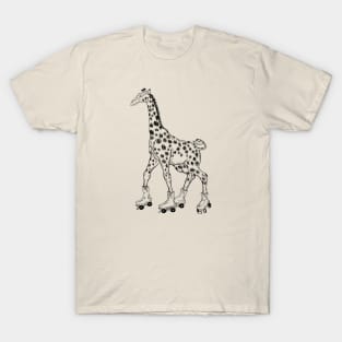 SEEMBO Giraffe Skating Roller Skates Skate Derby Fun Skater T-Shirt